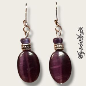 Deep Purple Shimmering Dangle Earrings